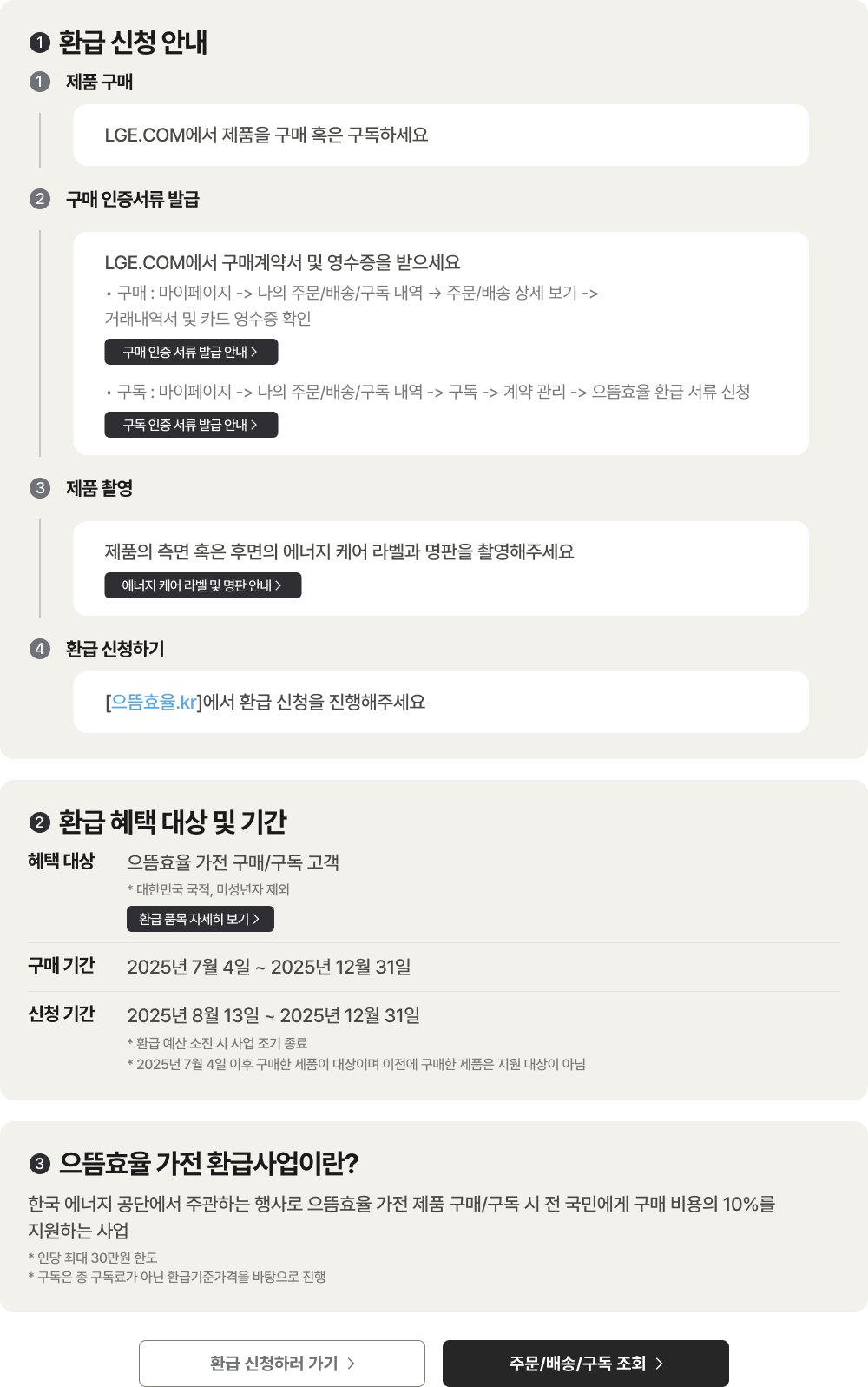 환급 신청, 혜택 대상 및 기간, 으뜸효율 가전 환급사업에 대한 상세 안내
