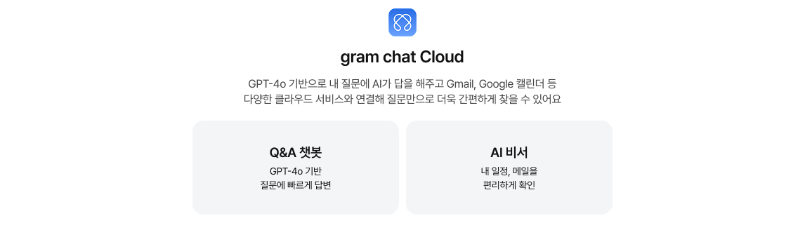 gram chat Cloud 첨부 기능 설명 이미지