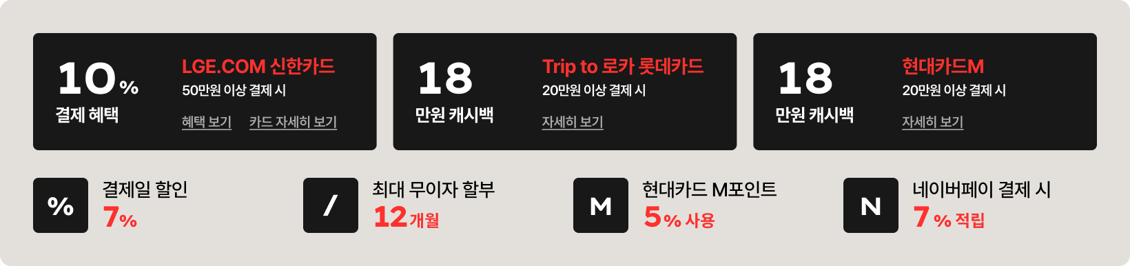 결제 혜택에 대한 상세내용