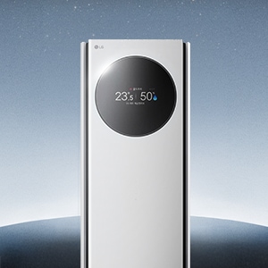 별 배경으로 휘센 AI 제품 배치된 이미지